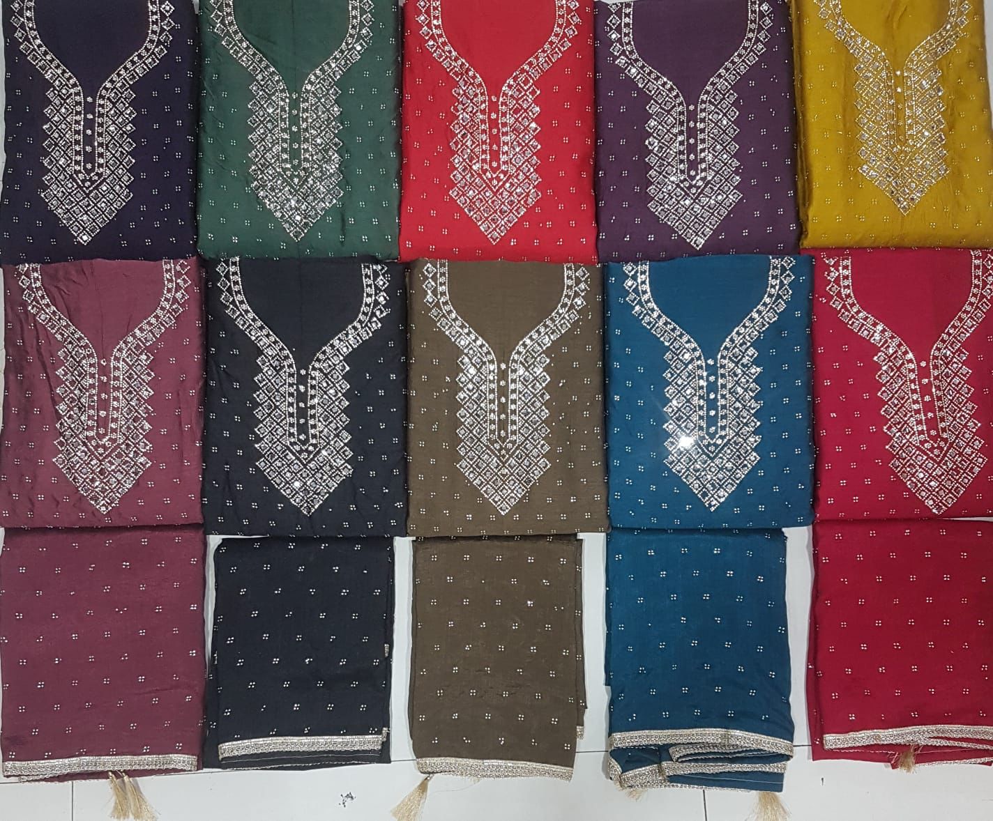 1 Semi silk partyware churidhar material - Image 2